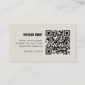 Weddenschap Website | RSVP Scannable QR Code Retro Informatiekaartje (Achterkant)