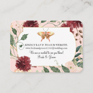 Weddenschap Website RSVP Waterverf herfst Floral P Visitekaartje