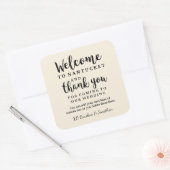 Weddenschap Welkom Dank je hotel Aangepaste avor B Vierkante Sticker (Envelop)