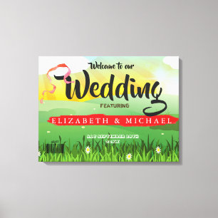 Weddenschap Welkom Modern Rustic Festival Wedfest Canvas Afdruk