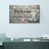 Weddenschap Welkomstbanner Champagne Glass Wood Li Spandoek (Beurs)