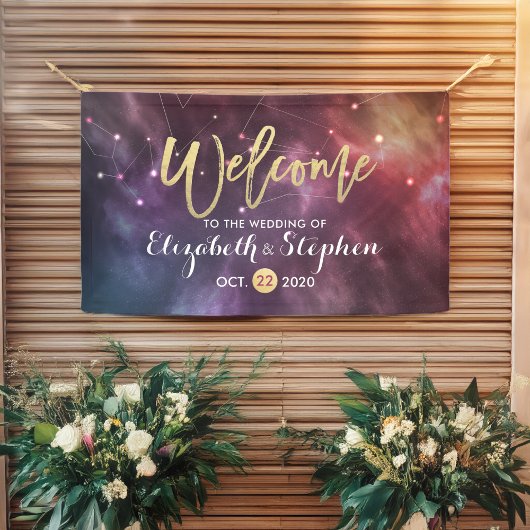 Weddenschap Welkomststerren Nebula Constellations Spandoek