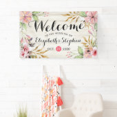 Weddenschap WelkomstWaterverf Roze Blok Rustisch H Spandoek (Insitu)