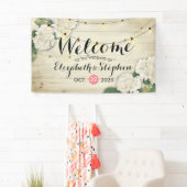 Weddenschap Welkomstwoord Banner Wood Flowers Stri (Insitu)