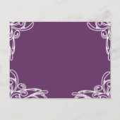Weddenschap White Corners Swirl op Plum Uitnodiging Briefkaart (Achterkant)