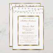 Weddenschap White Gold Fairy Lights Kaart (Voorkant / Achterkant)