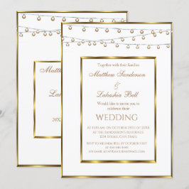 Weddenschap White Gold Fairy Lights Kaart