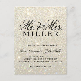 Weddenschap - White Gold Glitter Fab Kaart