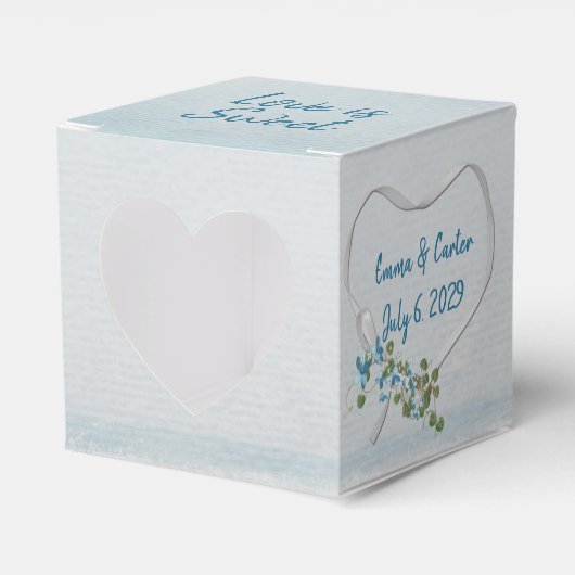 Weddenschap White Ribbon Heart Favor Box Bedankdoosjes (Voorkant Zijde)