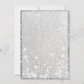 Weddenschap-White Silver Floral Uitnodiging (Achterkant)