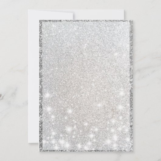 Weddenschap-White Silver Floral Uitnodiging (Achterkant)