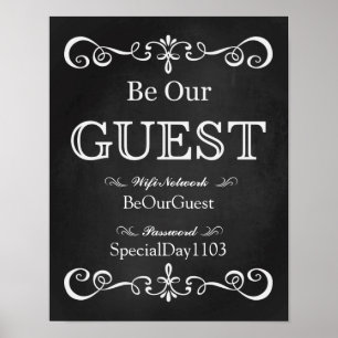 Weddenschap - Wifi Password Chalkboard Poster