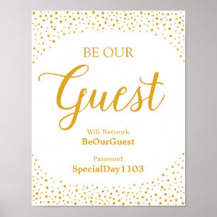 Weddenschap - Wifi Password Confetti Wedding Sign Poster