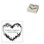 Weddenschap Wildbloemen Hartnamen en datum Rubberstempel (Gestempeld)