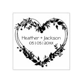 Weddenschap Wildbloemen Hartnamen en datum Rubberstempel (Afrduk)