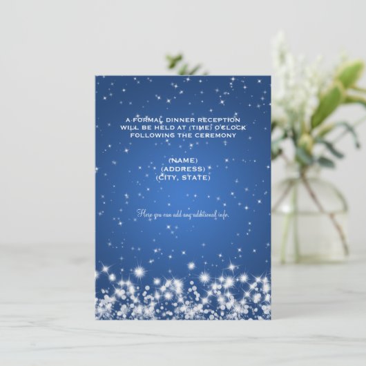 Weddenschap Winter Sparkle Blue Kaart (Staand voorkant)
