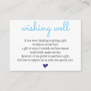 Weddenschap Wishing Well Card Informatiekaartje