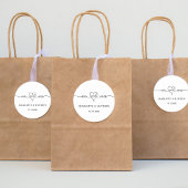 Weddenschap wit, mrs hartscript ronde sticker