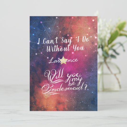 Weddenschap word jij mijn Bridesmaïde sterrenbeeld Kaart (Staand voorkant)