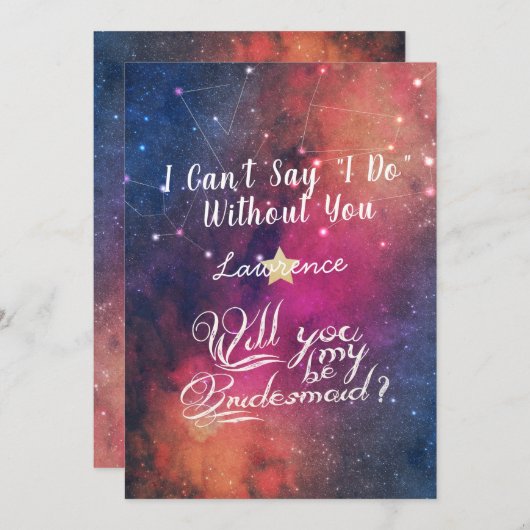 Weddenschap word jij mijn Bridesmaïde sterrenbeeld Kaart (Voorkant / Achterkant)