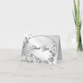 Weddenschap Zilver Klein Geometrische elegant Bedankkaart (Voorkant)