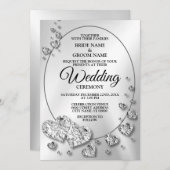 Weddenschap Zilverkleurig Hiny Geometric Elegant Kaart (Voorkant / Achterkant)