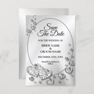 Weddenschap Zilverkleurig Hiny Geometric Elegant Save The Date