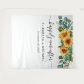 Weddenschap Zonnebloem Eucalyptus Foto Booth Wandkleed (Voorkant (horizontaal))