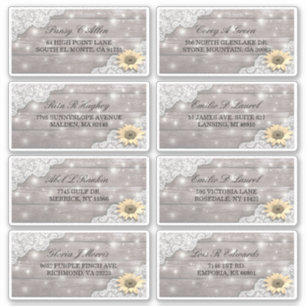 Weddenschap Zonnebloem Hout Koord Lichten Sticker