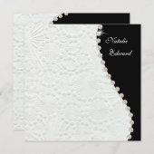 Weddenschap Zwart en wit  patroon uitnodigen Kaart (Voorkant / Achterkant)