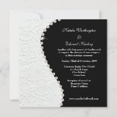 Weddenschap Zwart en wit  patroon uitnodigen Kaart (Achterkant)
