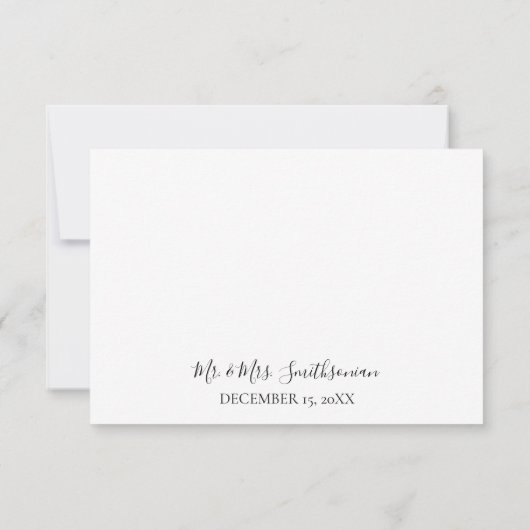 Weddenschap Zwart-wit Foto Modern Typografie 3 Bedankkaart (Achterkant)