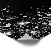 Weddenschap zwarte zilverglitter welkomstbord poster (Hoek)