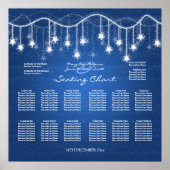 Weddenschapenkaart Shimmering Stars Blue 2 Poster (Voorkant)
