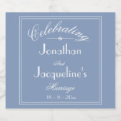 Weddenschappen Aangepast  Chic Dusty Blue Bier Etiket (Enkel label)