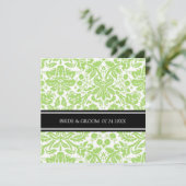 Weddenschappen Black Limoen Damask Pattern Kaart (Staand voorkant)