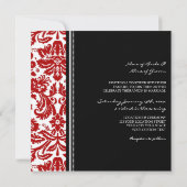 Weddenschappen Black Red Damask Pattern Kaart (Achterkant)