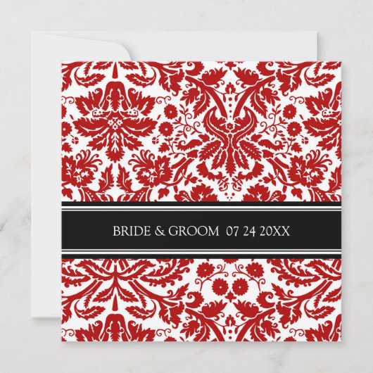 Weddenschappen Black Red Damask Pattern Kaart (Voorkant)
