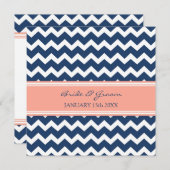 Weddenschappen Blue Coral Chevron Kaart (Voorkant / Achterkant)