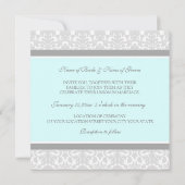 Weddenschappen Blue Grey White Damask Kaart (Achterkant)