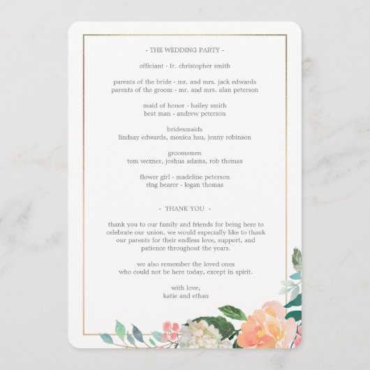 Weddenschappen-ceremoniesprogramma Dubbelzijdig bl Programma (Achterkant)