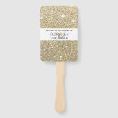 Weddenschappen-ceremoniesprogramma - Gold Glitter  Handwaaier (Voorkant)