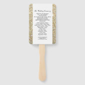 Weddenschappen-ceremoniesprogramma - Gold Glitter  Handwaaier (Achterkant)