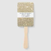 Weddenschappen-ceremoniesprogramma - Gold Glitter  Handwaaier (Voorkant)