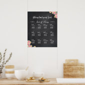 Weddenschappen | Chalkboard Floral Poster (Keuken)