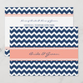 Weddenschappen Coral Blue Chevron Kaart (Voorkant / Achterkant)