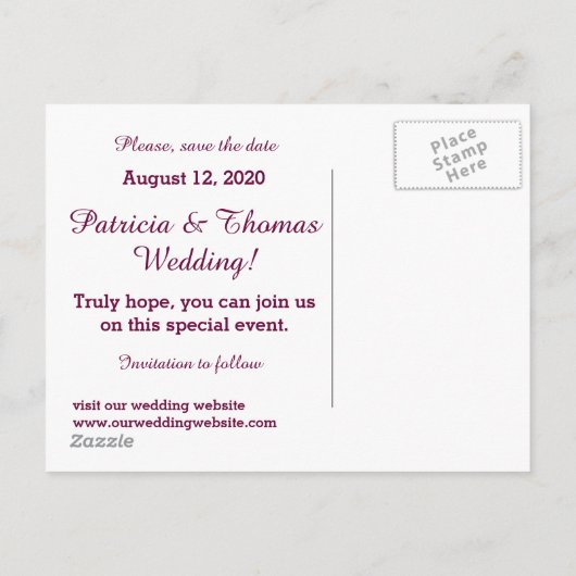 Weddenschappen De datum waarop deze kan worden aan Aankondigingskaart (Achterkant)