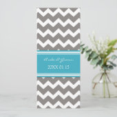 Weddenschappen Gray Blue Chevron Kaart (Staand voorkant)