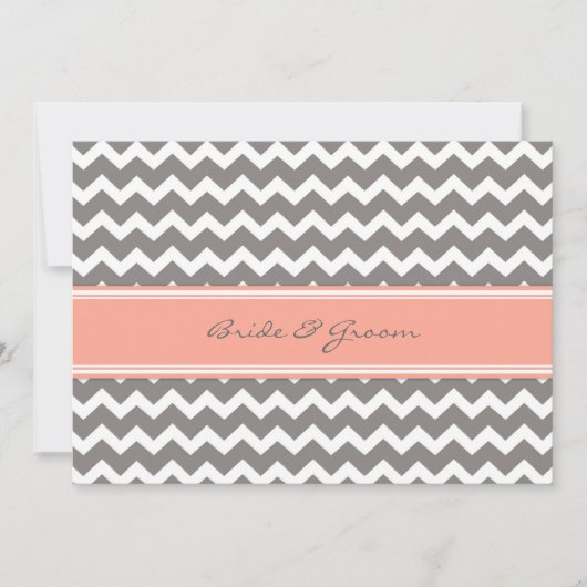 Weddenschappen Gray Coral Chevron Kaart (Voorkant)