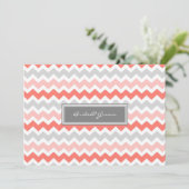 Weddenschappen Gray Coral Chevron Kaart (Staand voorkant)